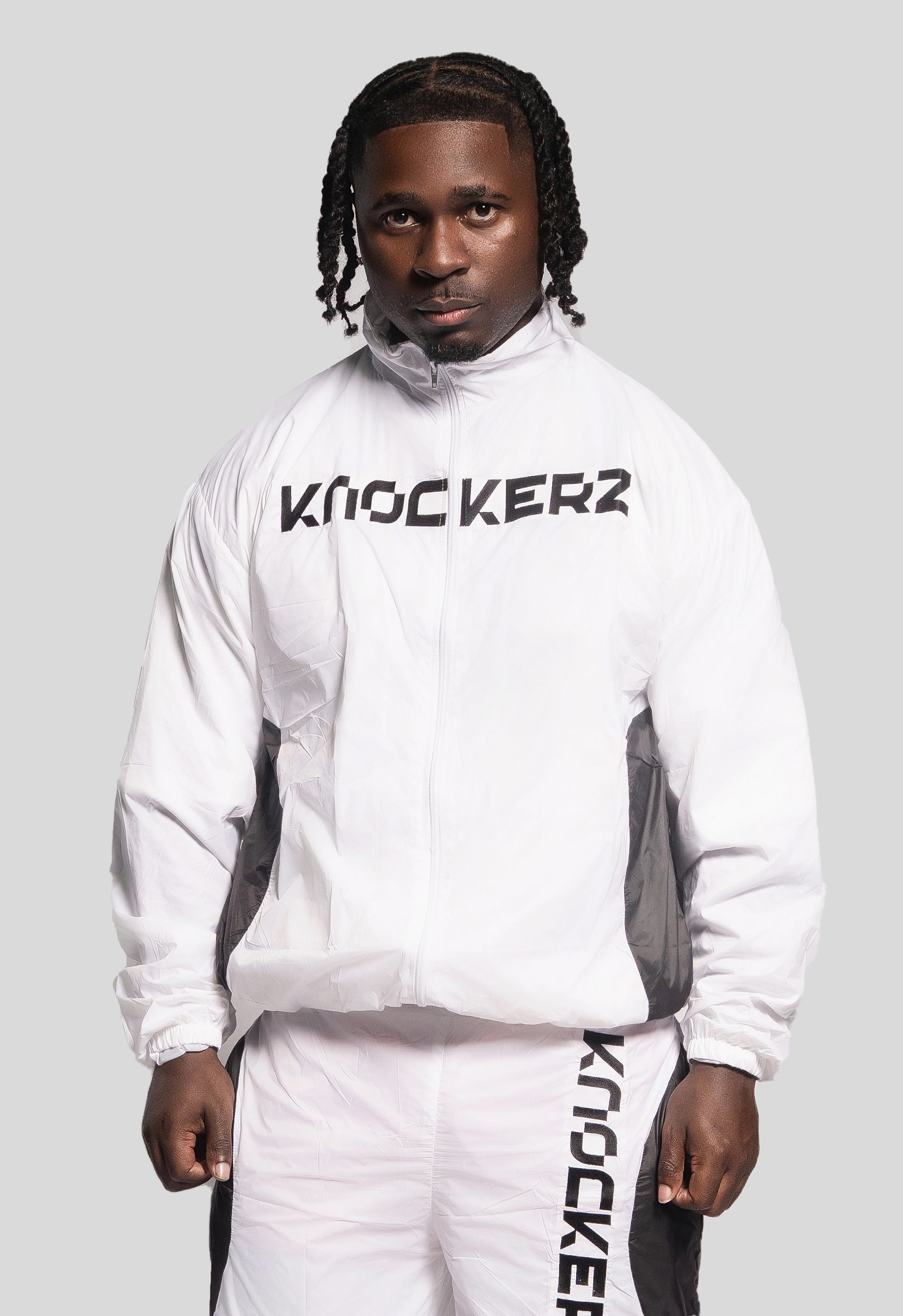 Knockout White Track Jacket