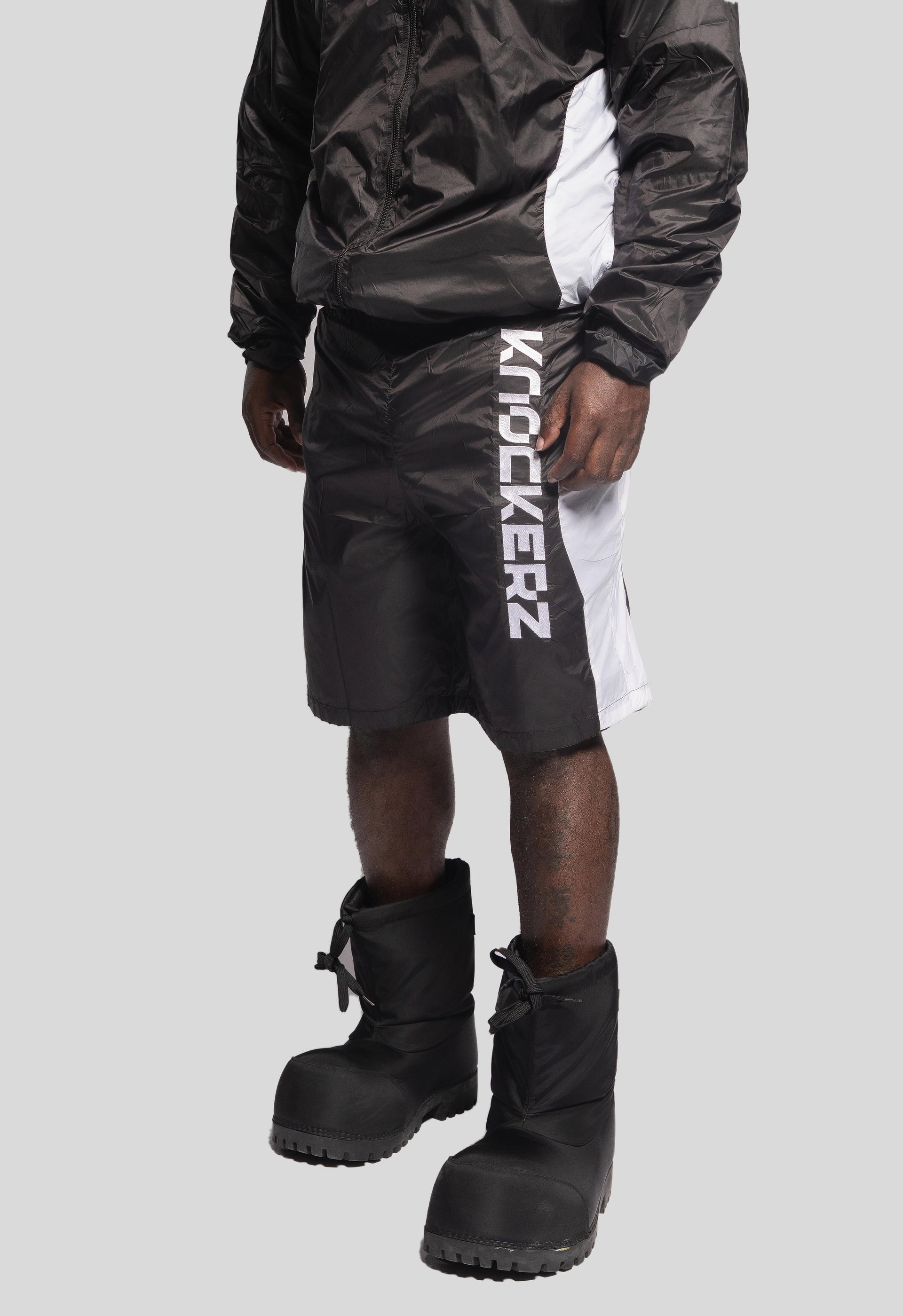Knockout Black Track Shorts