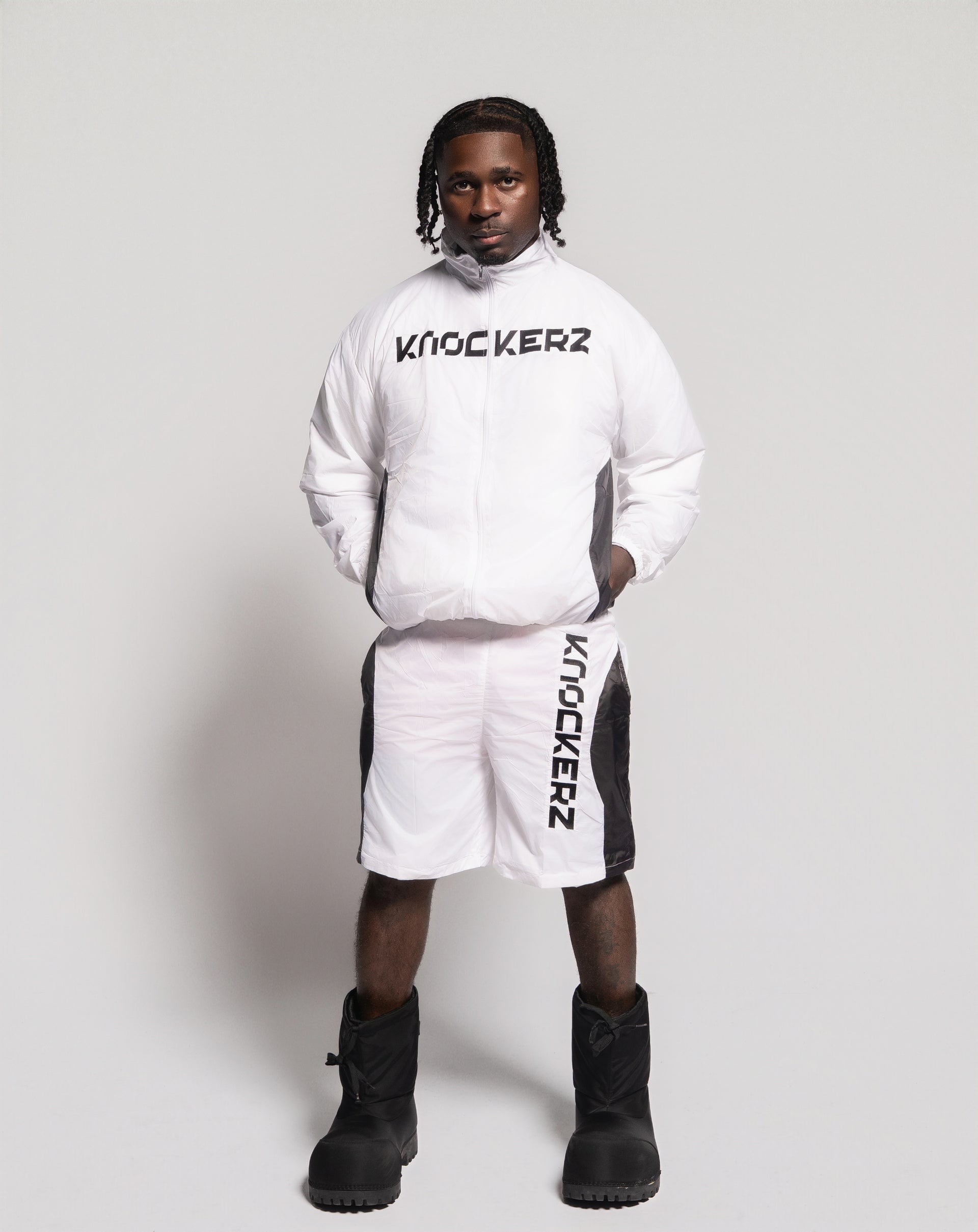 Knockout White Track Jacket