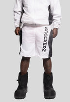 Knockout White Track Shorts